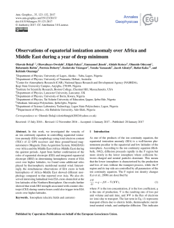 Observations of equatorial ionization anomaly over Africa and