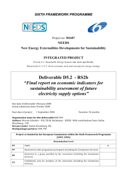 Final report on quantification of economic indicators
