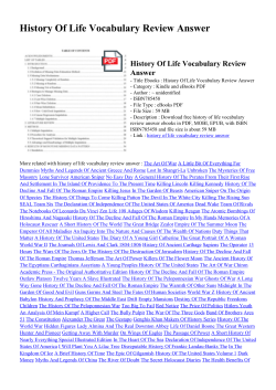 History Of Life Vocabulary Review Answer