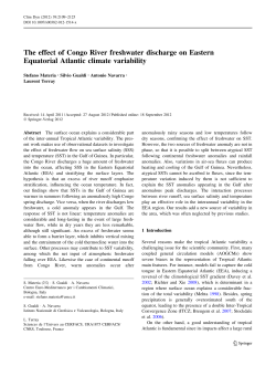 Effect of Congo River discharge on Eastern Equatorial