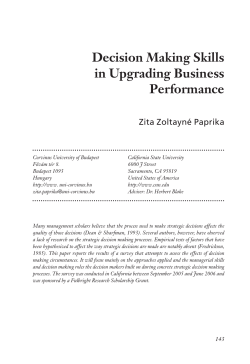 Decision Making Skills in Upgrading Business