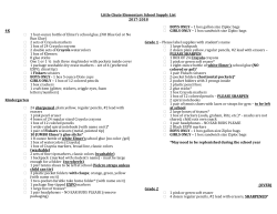 Little Chute Elementary School Supply List 2017