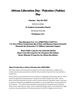 African Liberation Day / Palestine (Nakba) Day - All