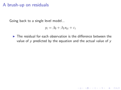 A brush-up on residuals