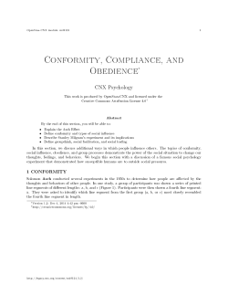 Conformity, Compliance, and Obedience