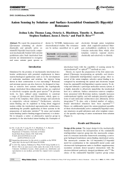 Anion Sensing by Solution and SurfaceAssembled Osmium(II