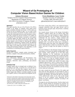 Wizard of Oz Prototyping of Computer Vision Based Action Games