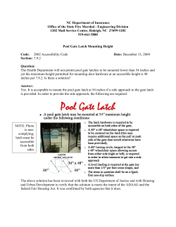 7.9.2 - Pool Gate Latch Mounting Height