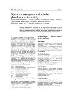 Operative management of anterior glenohumeral instability