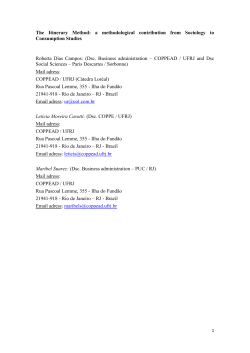 The Itinerary Method: a methodological contribution from Sociology