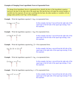 Examples of Changing From Logarithmic Form to Exponential Form