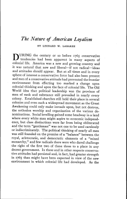 The Nature of American Loyalism