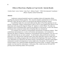 Effects of Heat from a Pipeline on Crop Growth