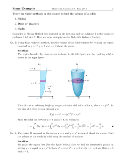 Examples on Washer Method