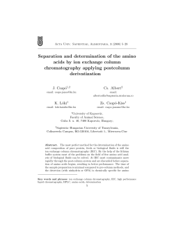 Separation and determination of the amino acids by ion