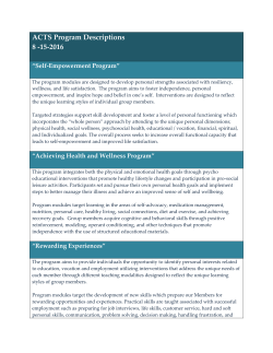 ACTS Program Descriptions 8 -15-2016