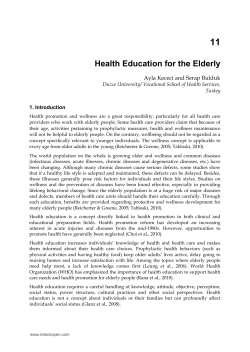 Health Education for the Elderly