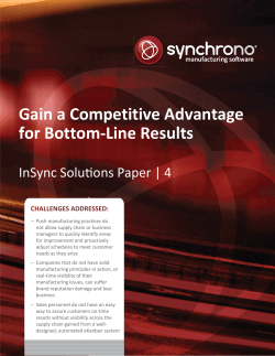 Gain a Competitive Advantage for Bottom-Line Results