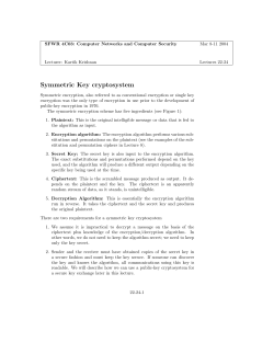 Symmetric Key cryptosystem