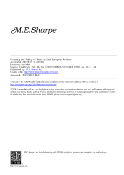 Crossing the Valley of Tears in East European