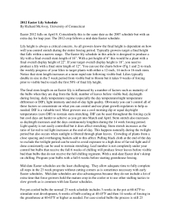 2012 Easter Lily Schedule and Comments