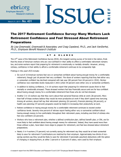 The 2017 Retirement Confidence Survey
