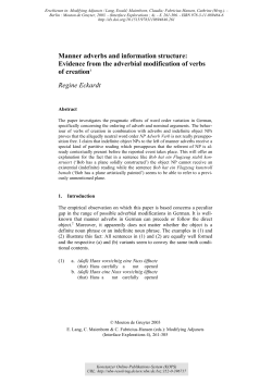 Manner Adverbs and Information Structure