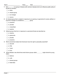 is a group of citizens with common interests who try to influence