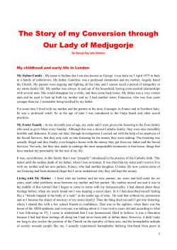 The Story of my Conversion through Our Lady of Medjugorje