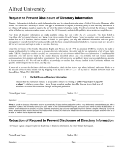Directory Information Restriction/Retraction