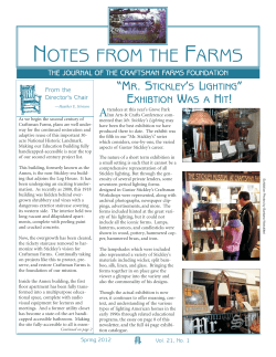 NOTES FROM THE FARMS - The Stickley Museum at Craftsman