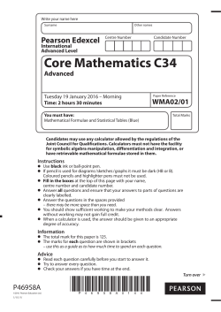 Core Mathematics C34 - Edexcel