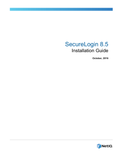 NetIQ SecureLogin Installation Guide