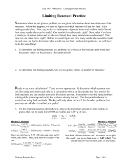 Limiting Reactant Practice