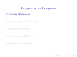 Pythagoras and the Pythagoreans