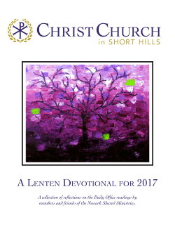A Lenten DevotionAL for - Christ Church in Short Hills