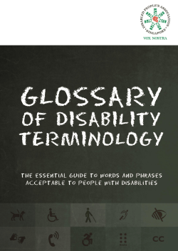 glossary of disability terminology - The Disabled People`s Association