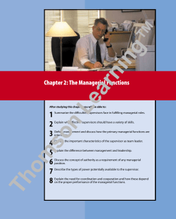 Chapter 2: The Managerial Functions