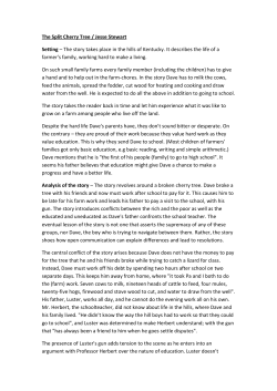 The Split Cherry Tree / Jesse Stewart Setting &ndash; The story takes place
