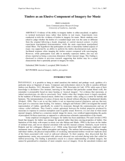 Timbre as an Elusive Component of Imagery for Music