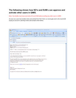 The following shows how SO`s and EUM`s can approve and activate