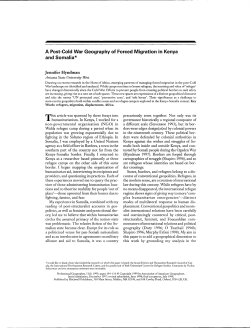 A Post-Gold War Geography of Forced Migration in Kenya and