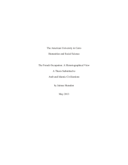The French occupation: a historiographical view