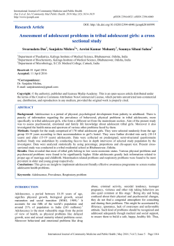 Assessment of adolescent problems in tribal adolescent girls: a