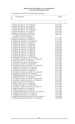 BUSINESS OF THE HARYANA GOVERNMENT