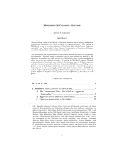 Misreading McCulloch v. Maryland - Penn Law: Legal Scholarship