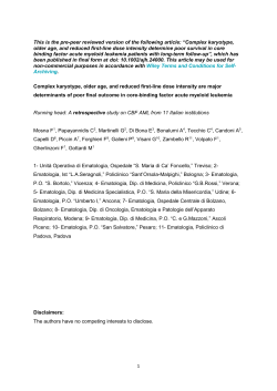 Complex karyotype, older age, and reduced first-line dose i