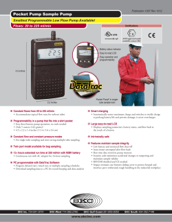 Pocket Pump Sample Pump Cat. No. 210