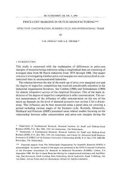 Price-cost margins in Dutch manufacturing