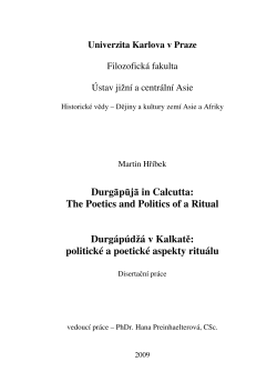 Durg pj in Calcutta - Univerzita Karlova